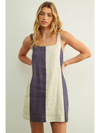 Color Block Linen Dress