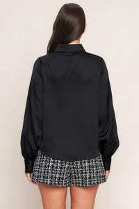 Blouson Sleeve Collared Top