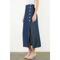 Side Button Maxi Skirt