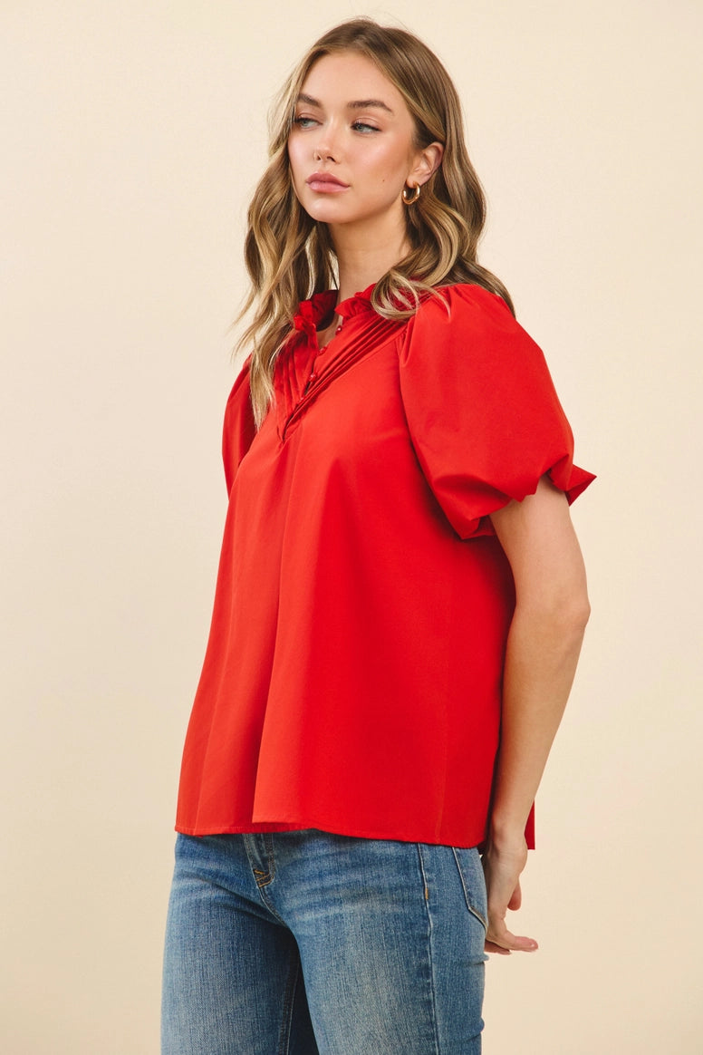 Ruffled Neckline Top