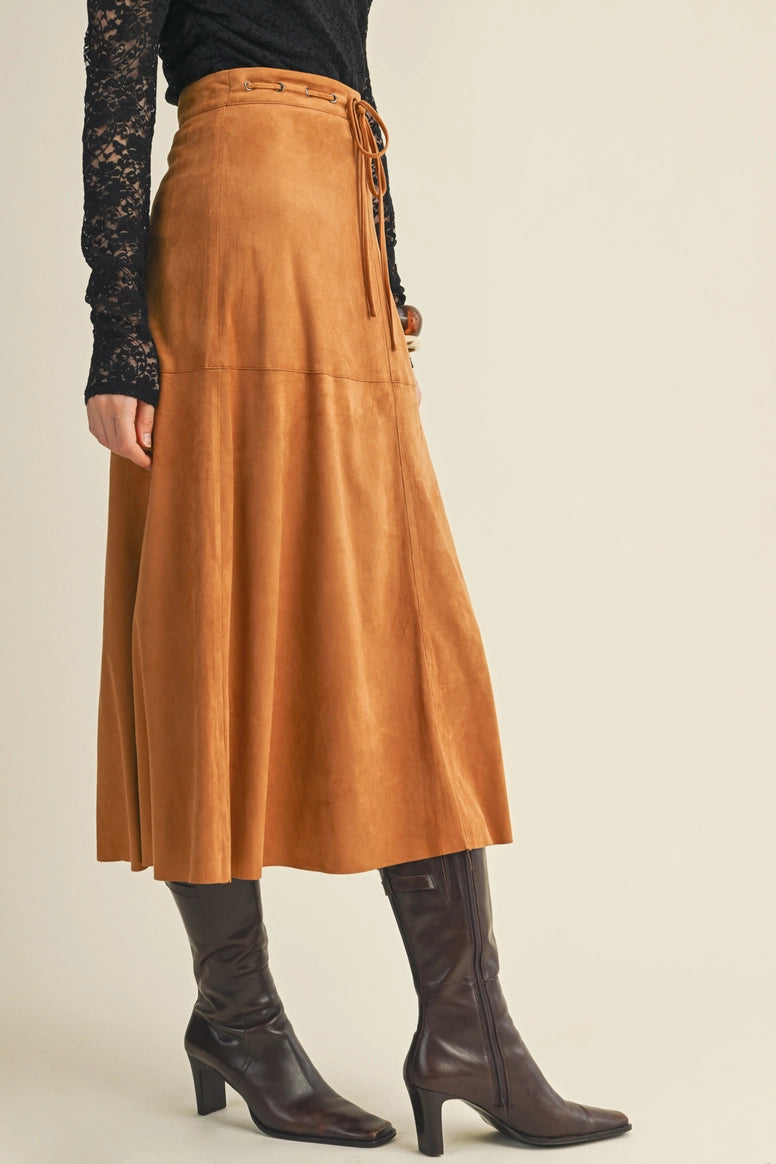 Suede A Line Skirt
