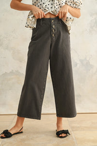 Button Front Cotton Pants