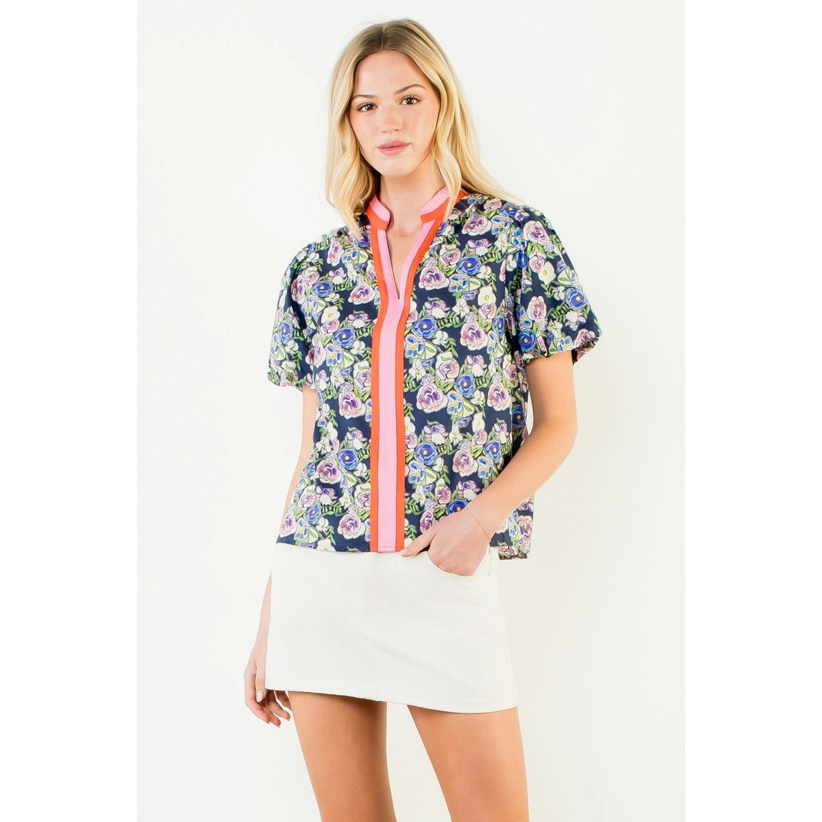 Puff Sleeve Floral Top