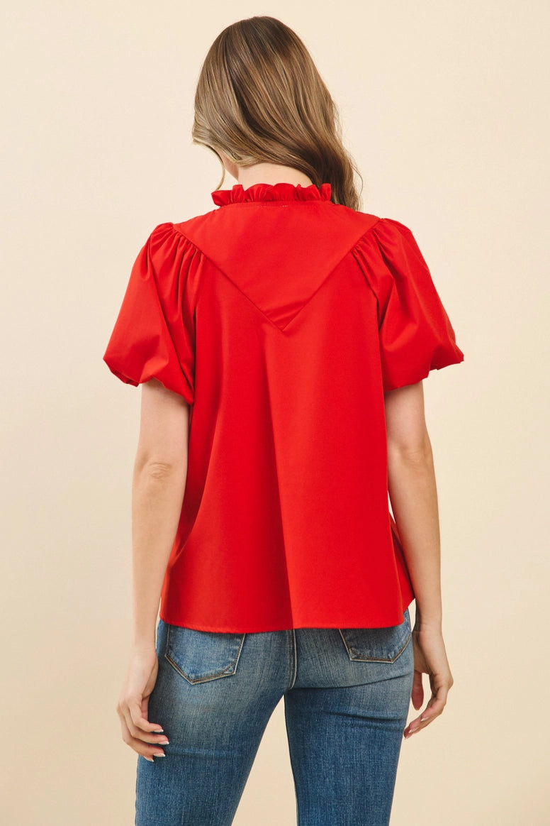 Ruffled Neckline Top