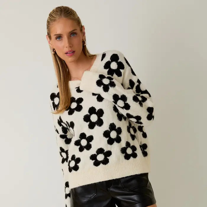 Floral Pattern Sweater