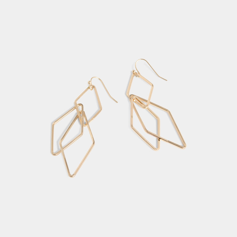Diamond Shape Dangle Earrings