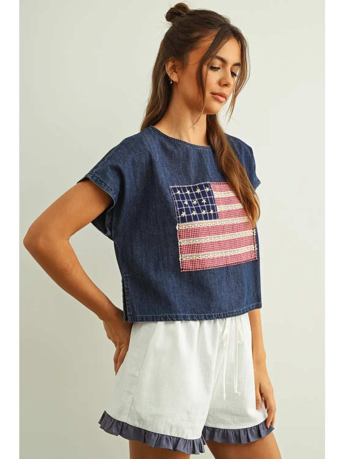 Flag Patch Dolman Top