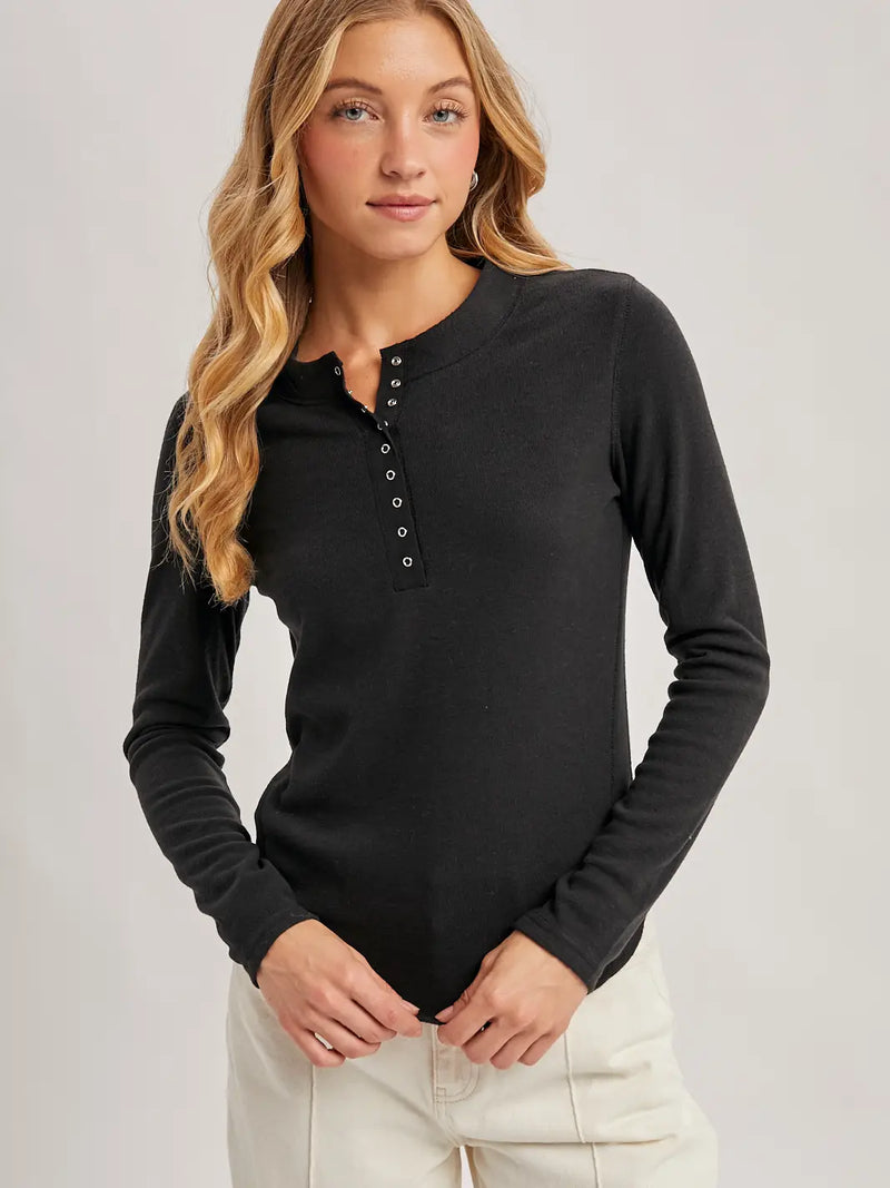 Henley Dolphin Hem Top