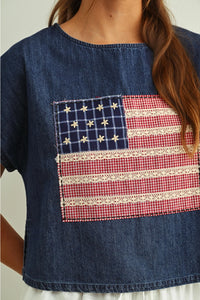 Flag Patch Dolman Top