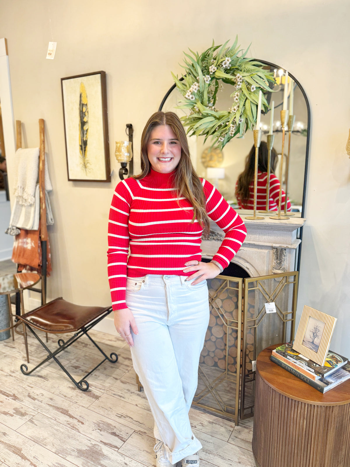 Mock Neck Ribbed Sweater