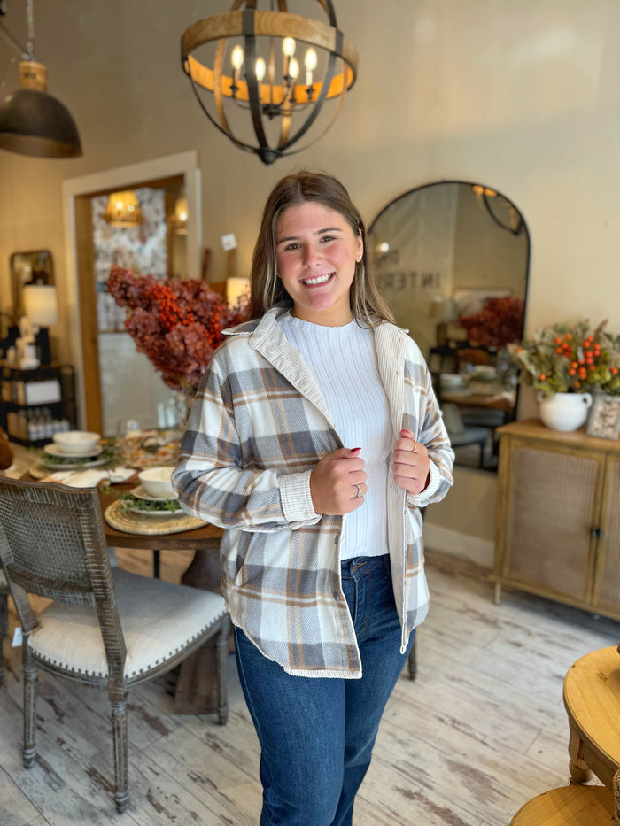 Plaid Lined Flannel Shacket