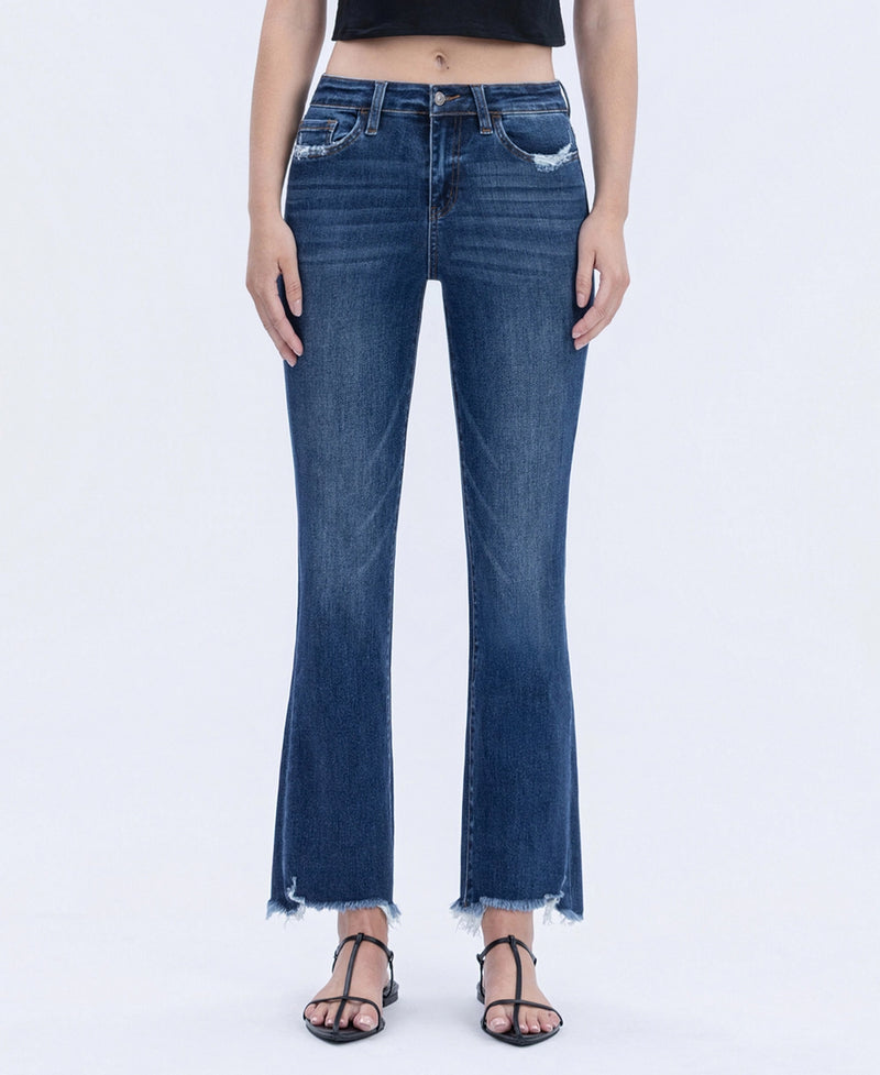 Frayed Hem Flare Jeans