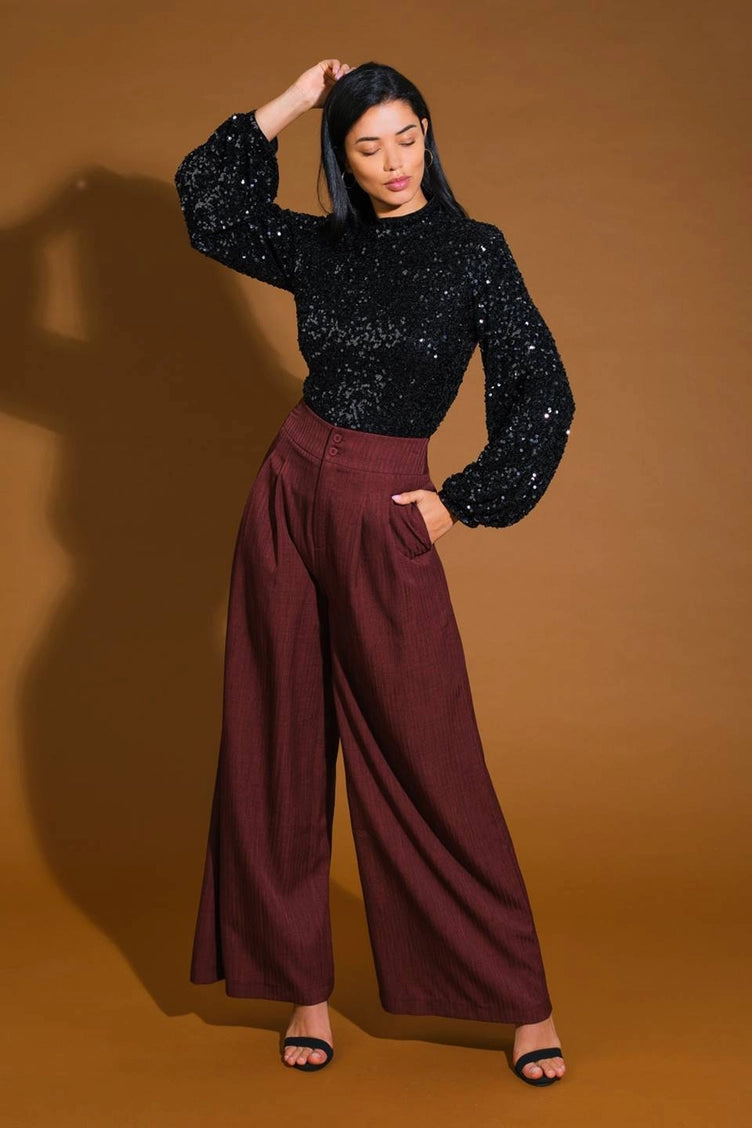 High Neck Sequin Top