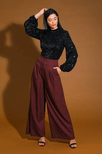 High Neck Sequin Top