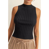 Ribbed Mock Neck Top