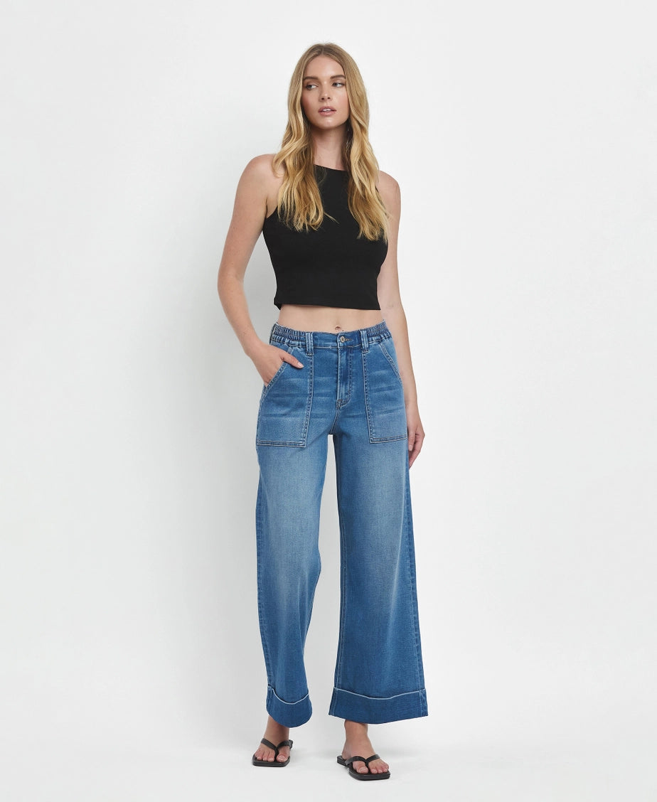 Double Cuff Baggy Jeans