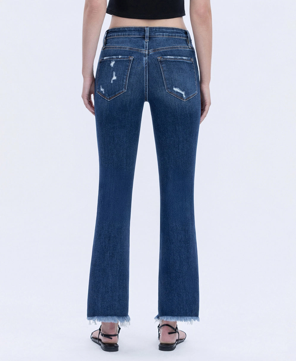 Frayed Hem Flare Jeans