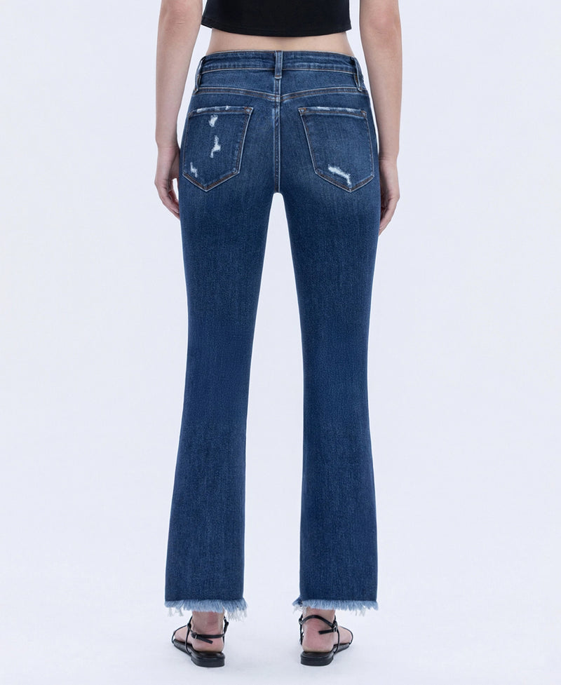 Frayed Hem Flare Jeans
