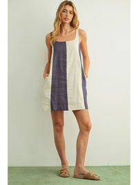 Color Block Linen Dress