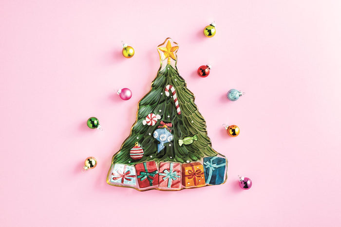 Christmas Tree Glass Platter