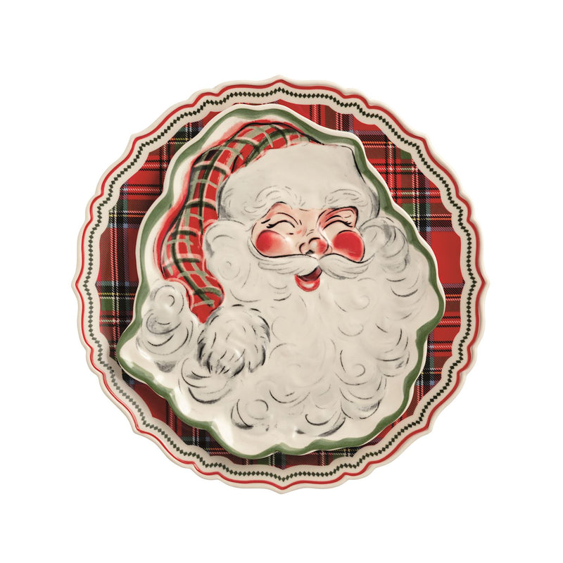 Santa Tartan Platter Set