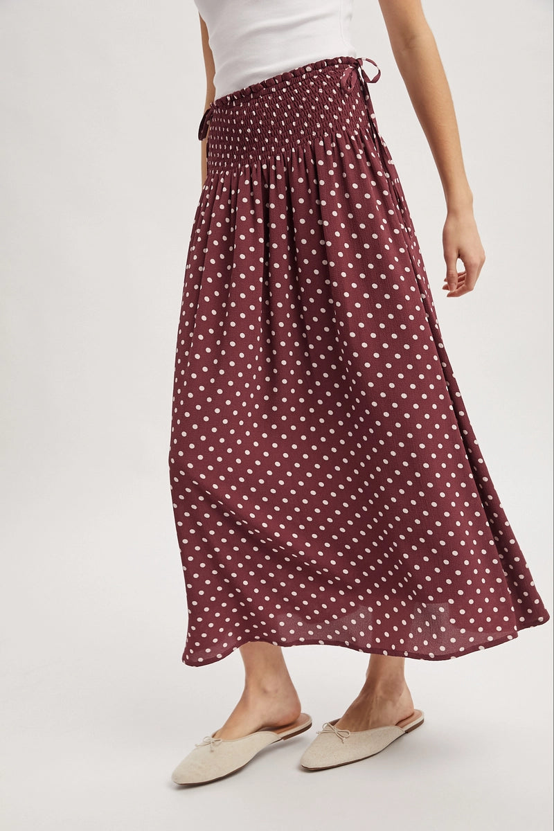 Polka Dot Midi Skirt