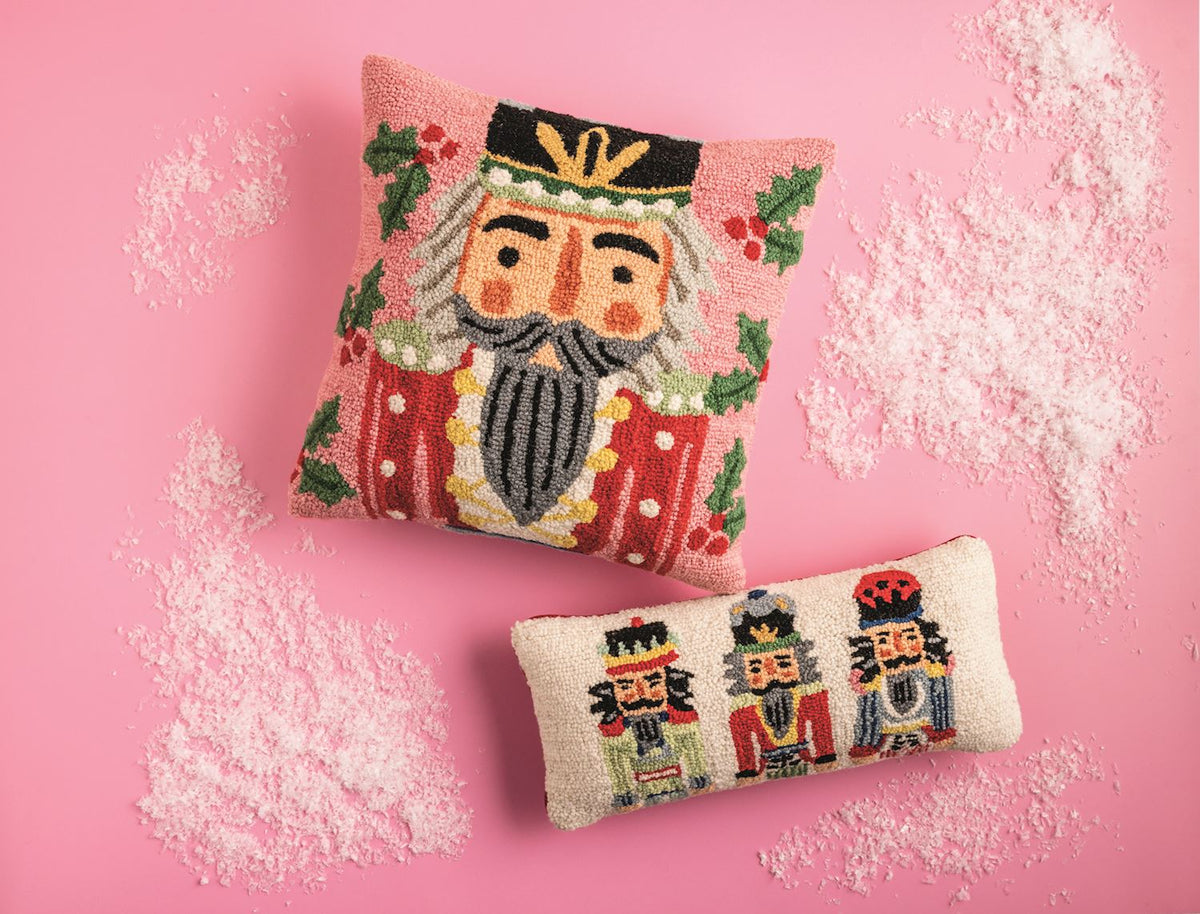 Nutcracker Hooked Wool Pillow