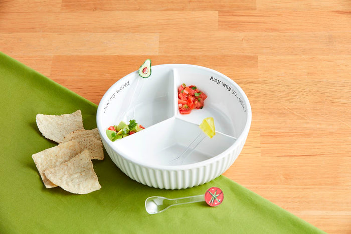 Salsa Guac Queso Triple Dish