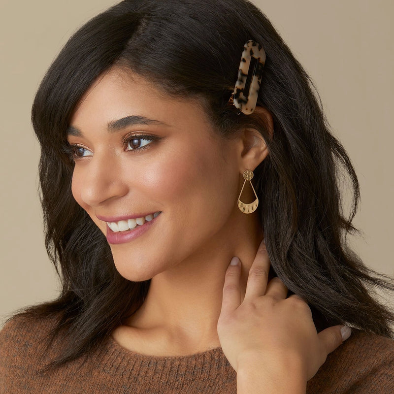 Hammered Half Moon Earrings