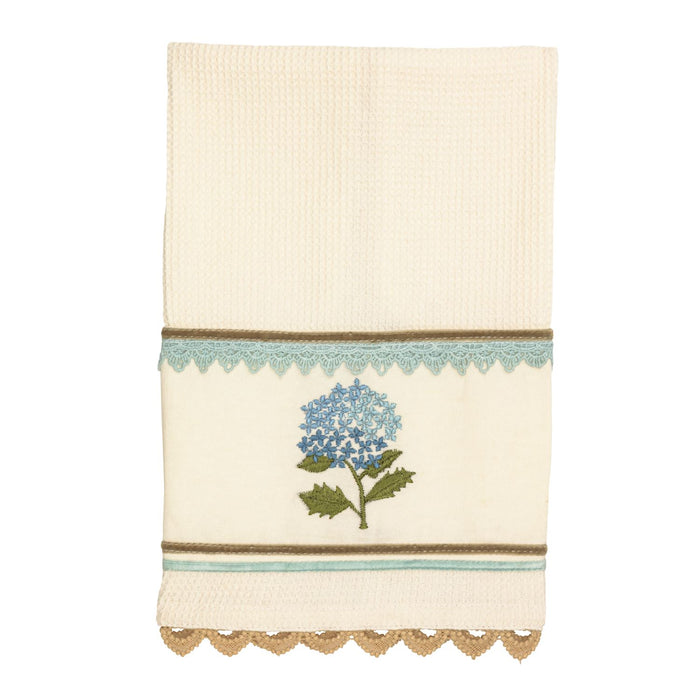 Floral Embroidered Waffle Towel
