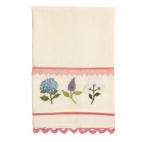 Floral Embroidered Waffle Towel