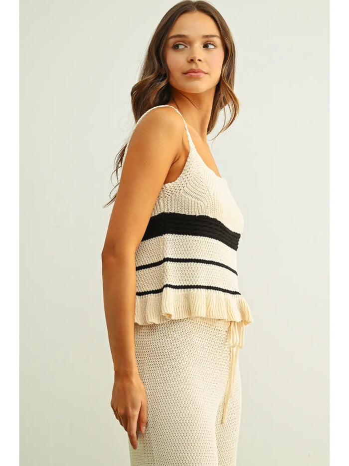 Ruffled Hem Knit Top