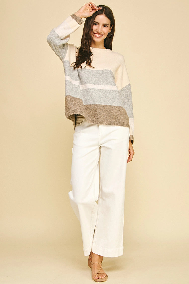Colorblock Soft Yarn Sweater