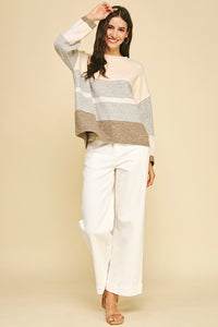 Colorblock Soft Yarn Sweater