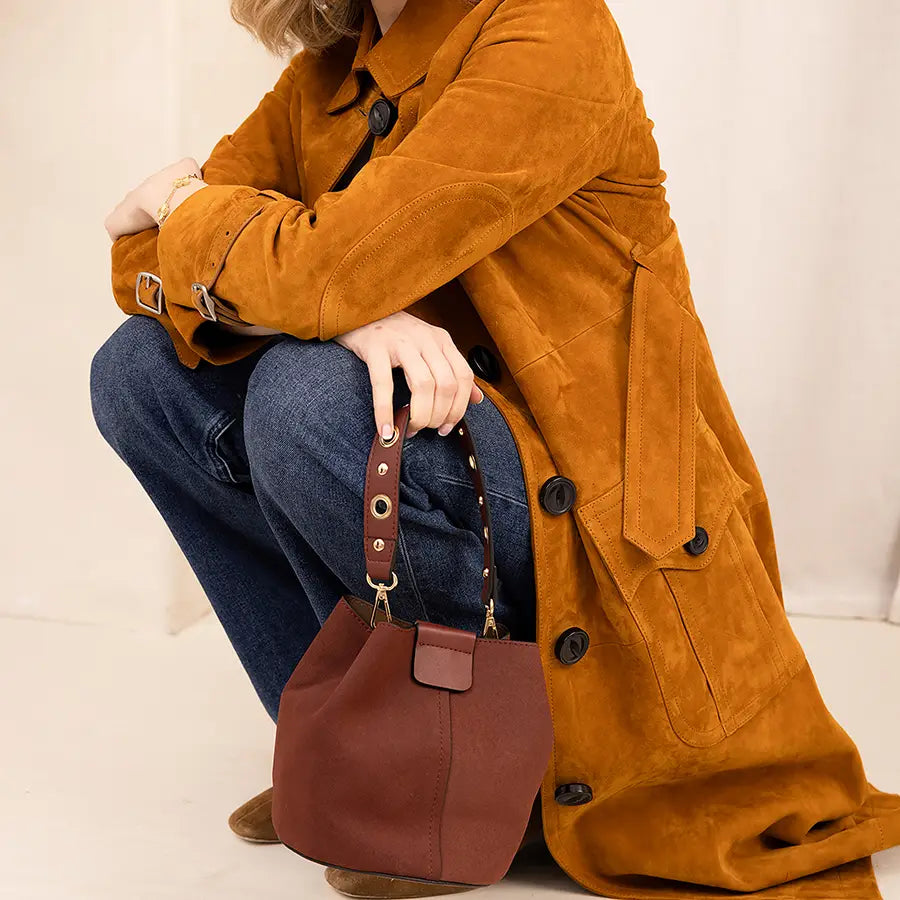 Farrah Suede Bucket Bag