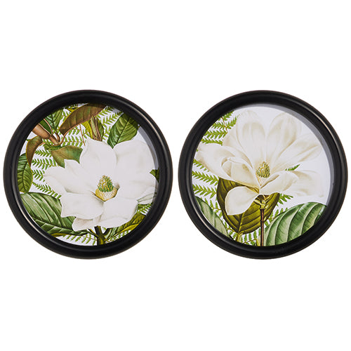 Magnolia Round Framed Print