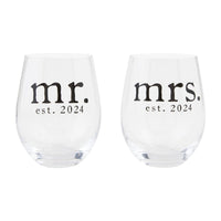 Mr and Mrs Wine Glasses