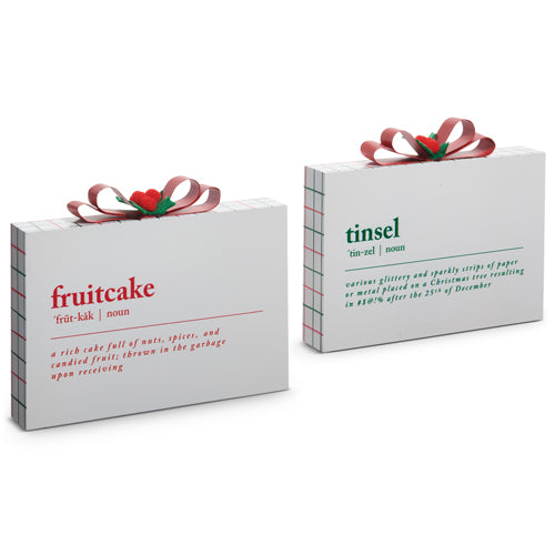 Tinsel and Fruitcake Definition Block