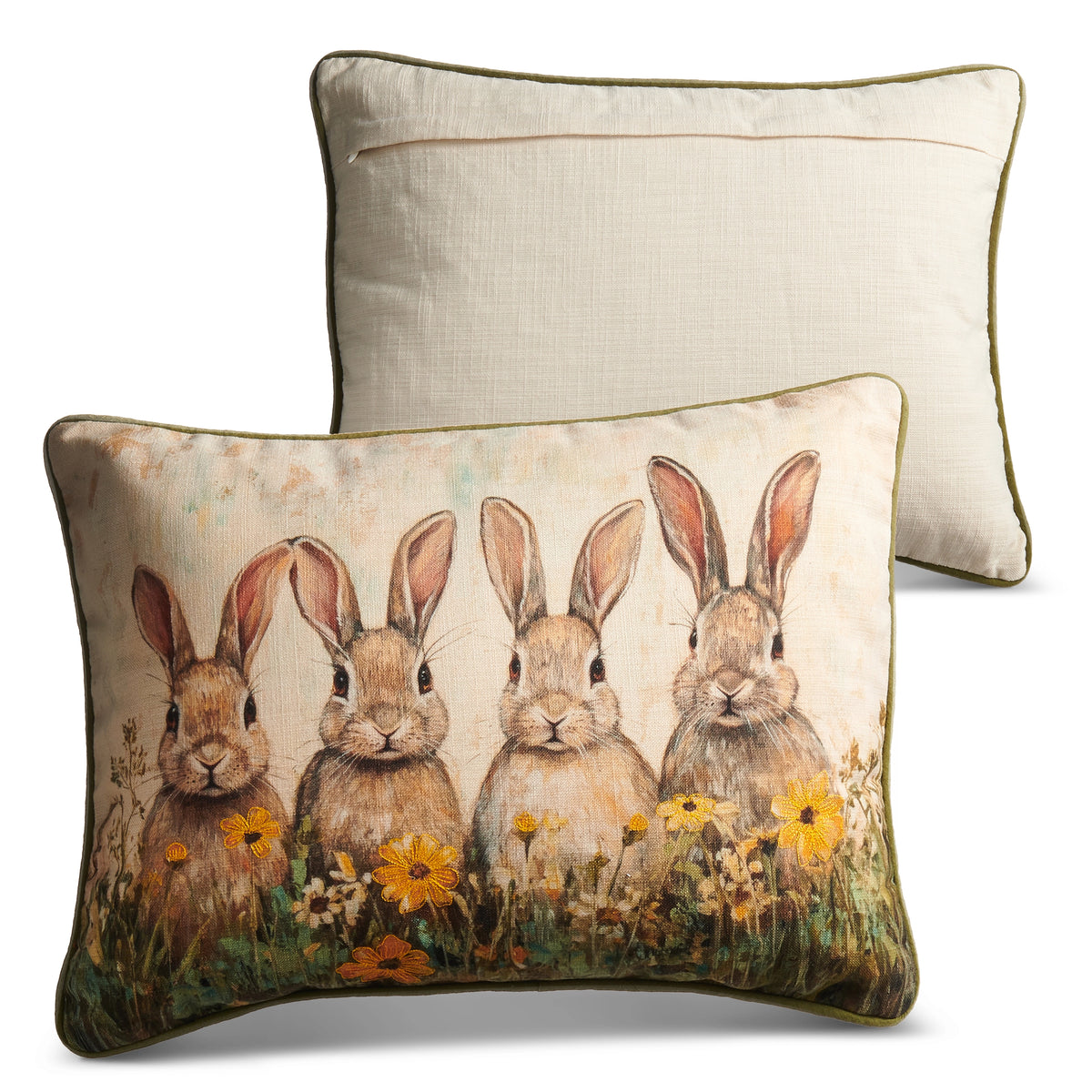 Bunny Meadow Pillow