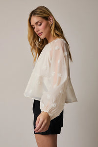 Tiered Mesh Blouse