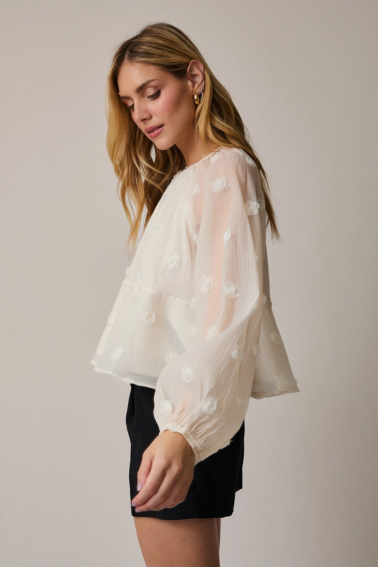 Tiered Mesh Blouse