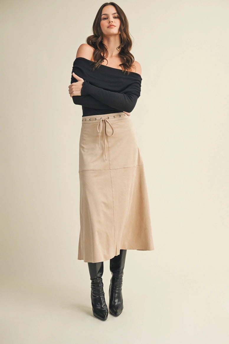 Suede A Line Skirt