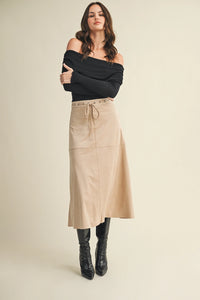 Suede A Line Skirt