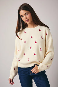 Cherry Embroidered Sweater