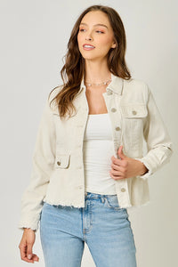 Washed Corduroy Peplum Jacket