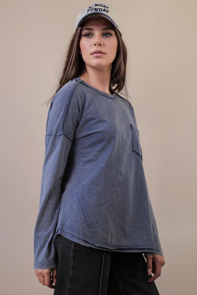 Mineral Washed Knit Top