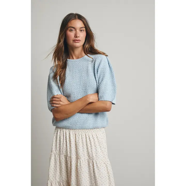 Textured Half Sleeve Sweater