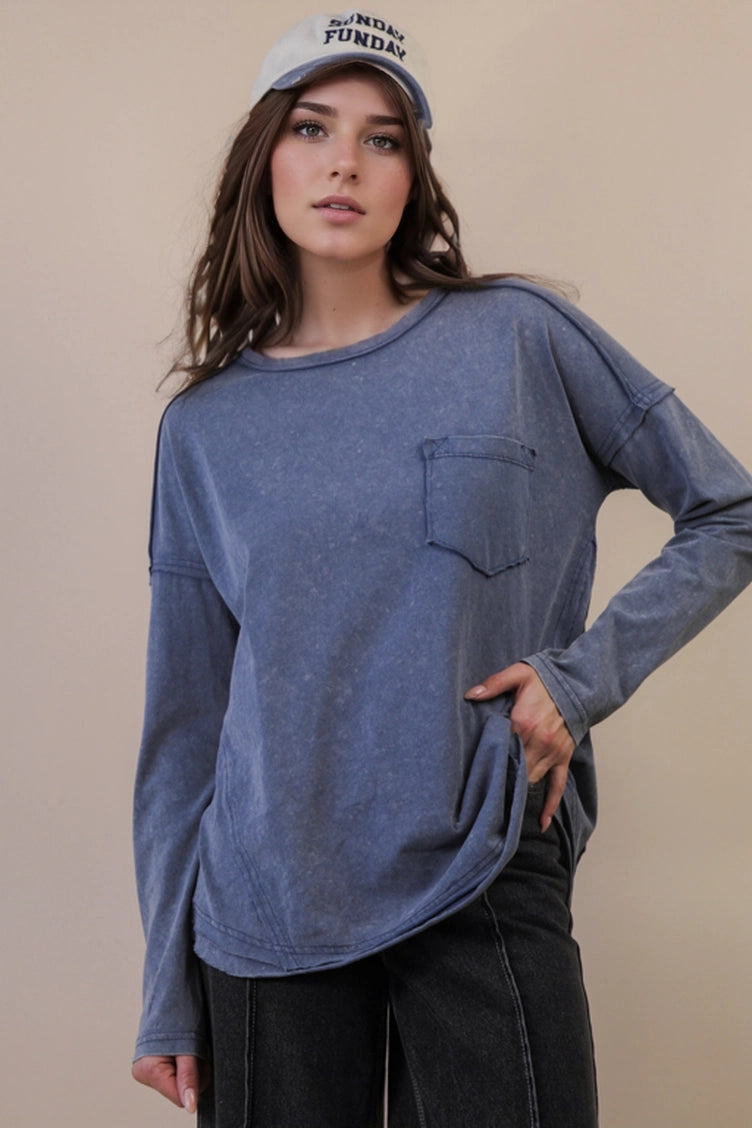 Mineral Washed Knit Top