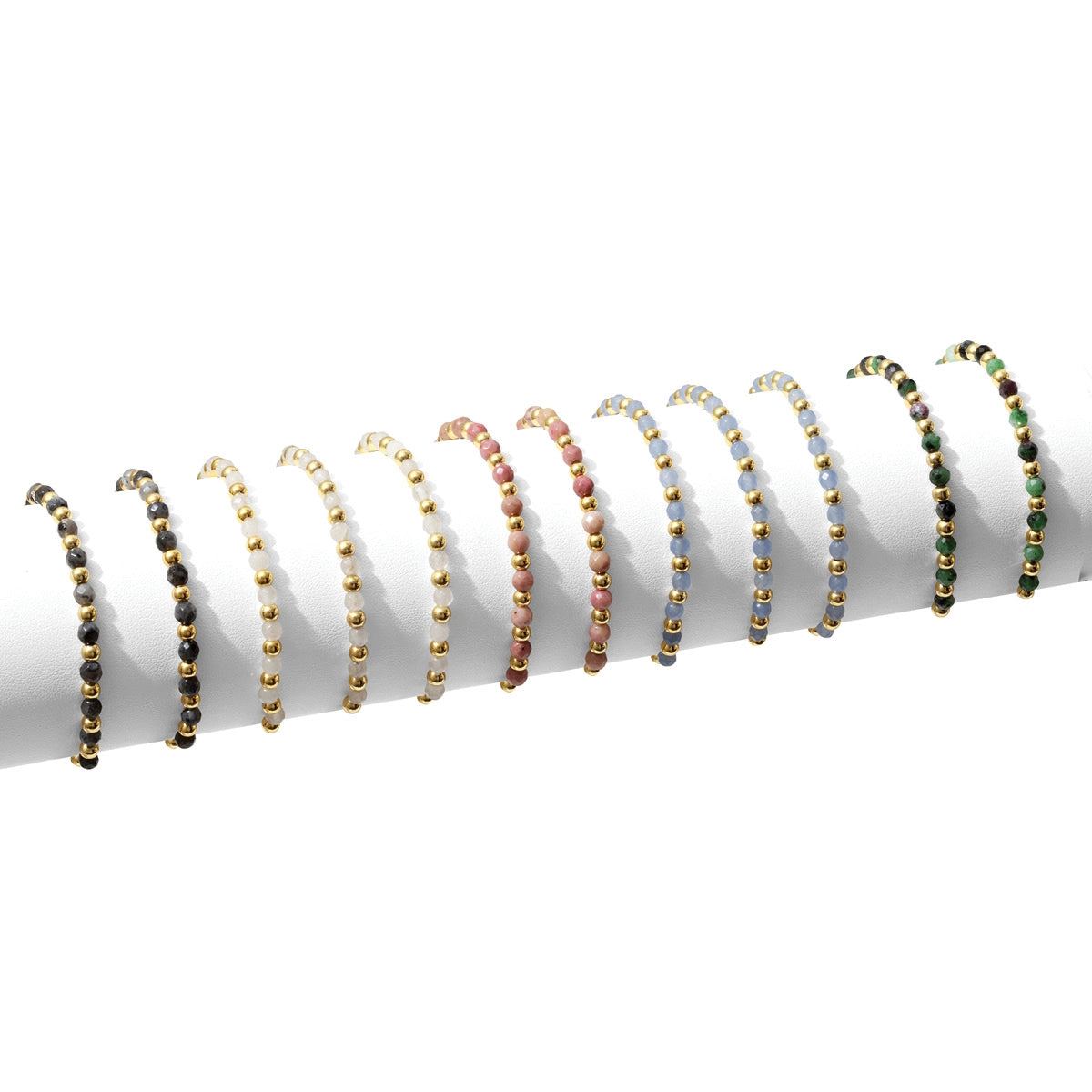 Stretch Stone & Bead Bracelet