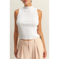 Ribbed Mock Neck Top